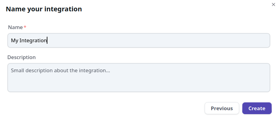 Fortinet Integration Creation Screen